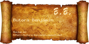 Butora Benjámin névjegykártya